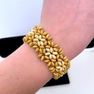 Vintage Real Wood Seed Boho Beach Hawaiian Summer Tropical Vacation Bracelet
